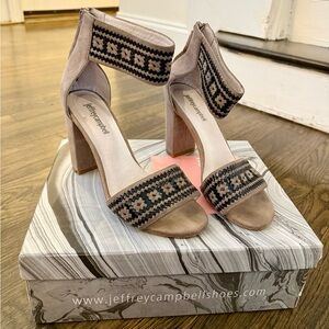 Jeffrey Campbell Taupe and Black Block Heels